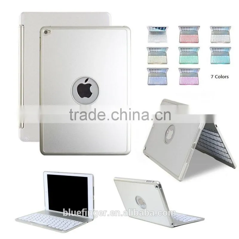 Best seller Backlit Aluminium alloy Bluetooth keyboard case for 9" Android tablet with smart cover