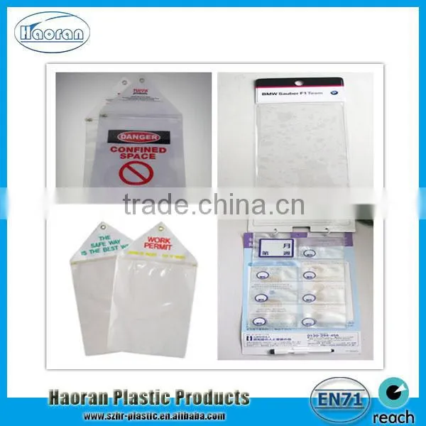 New design plastic pvc hanging permit holder