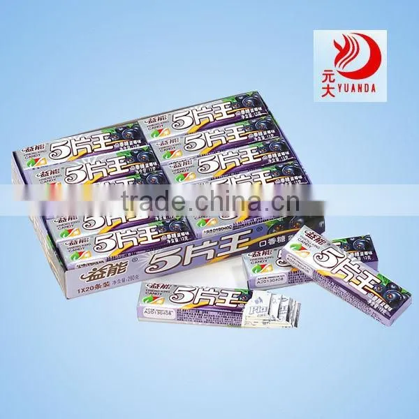 blueberry flavor 5 sticks chewing gum