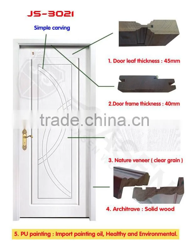 European style nice door patterns interior doors single wood carved door for hotel