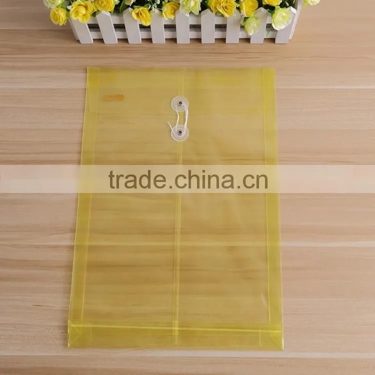 Plastic Clear A4 PP File Folder Bag With Button