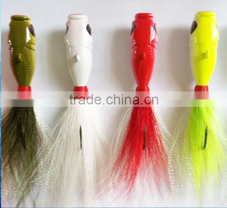 High quality CFF002 bucktail jig head lead head fishing skirt with hook FOR FISHING IN STOCK