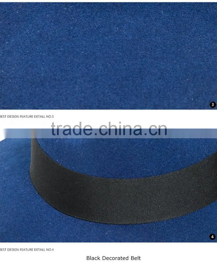 Custom Wide Brim Wool Felt Hat Wholesale Women Men Fedora Hat
