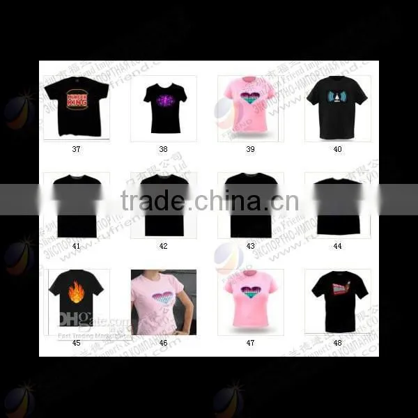 party decoration china supplier sexy el t-shirt for men/women