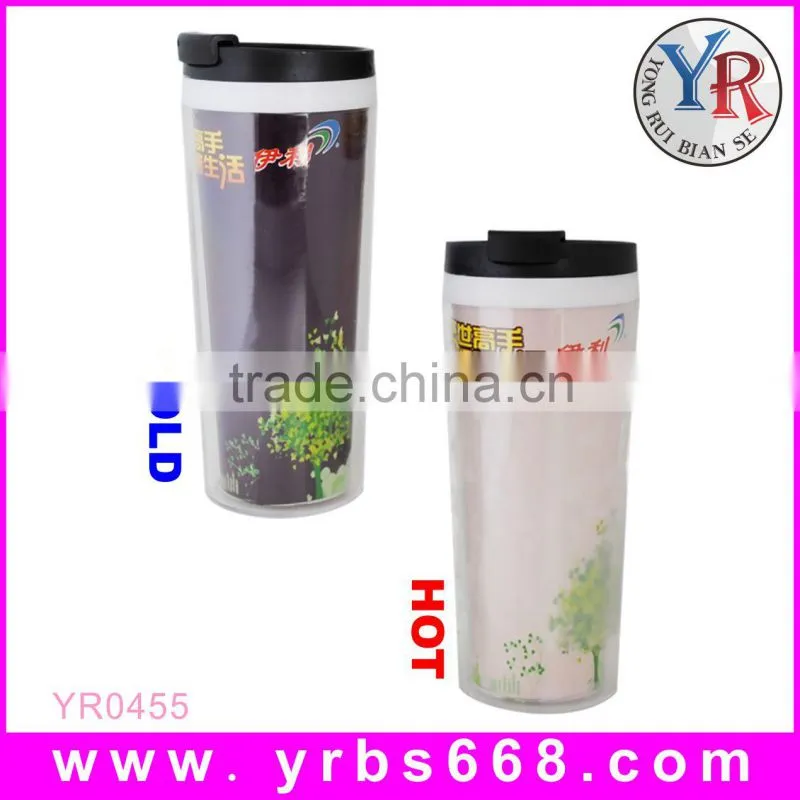 Amazing heart shaped couple mugs, mug changing color when heated,love couple mug