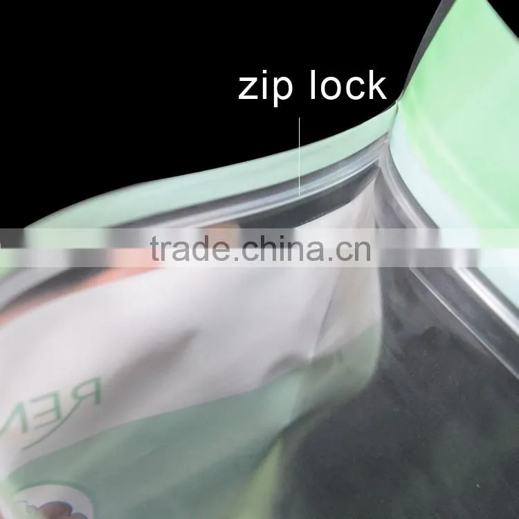 custom printing plastic laminated header zip lock bags with euro slot