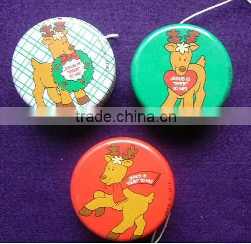 OEM metal yoyo ball Christmas reindeer cute children yoyo