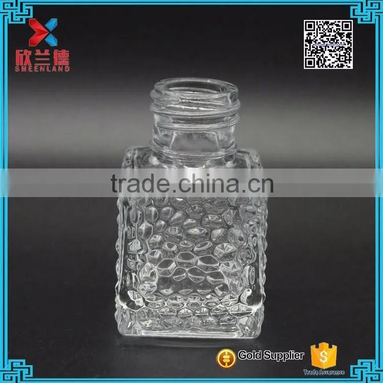 wholesale embossed square empty aroma reed diffuser glass bottle 45ml