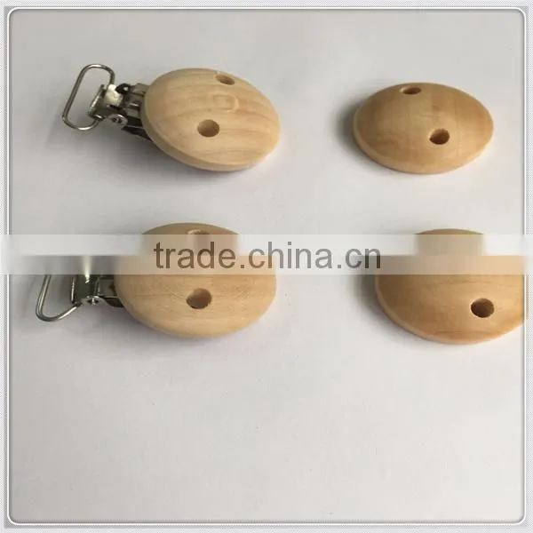 wooden Baby pacifier clips and webbing