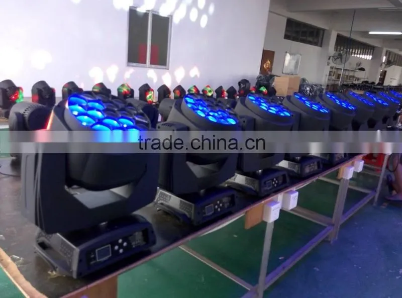 High Quality Beye LED Moving Head Zoom 19pcs RGBW 4in1 15W Moving Head LED Beam Wash 10K LED Light