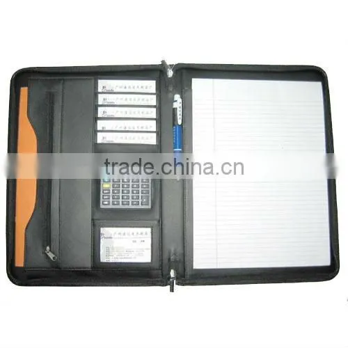Zipped Bonded Leather Compendium Ring Folder A4