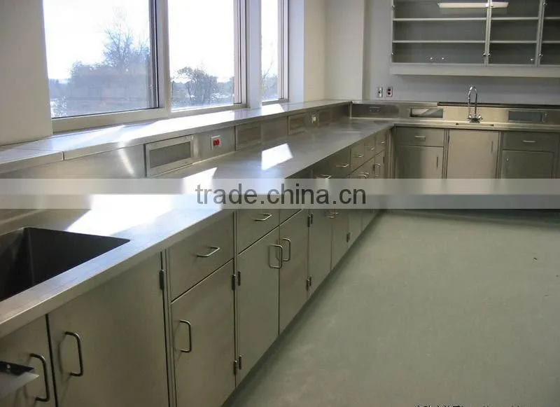 Microbiology stainless steel lab bench