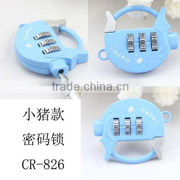 FACTORY SALE!! 2016 popular Colorful cute pig zinc lock