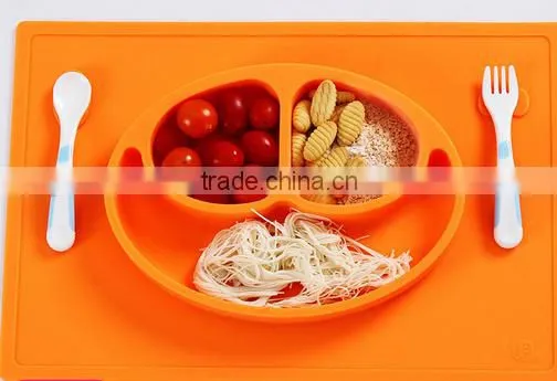 BPA Free Custom Baby Kids Silicone Placemat Plates