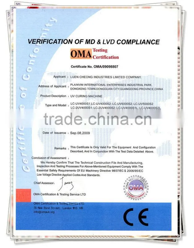 Plane UV drying tunnel machine for plastic,metal,wood TM-900UVF