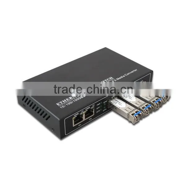 Gigabit ethernet optical fiber switch 1000Mbps 2 rj45 ports & 4 sfp sockets