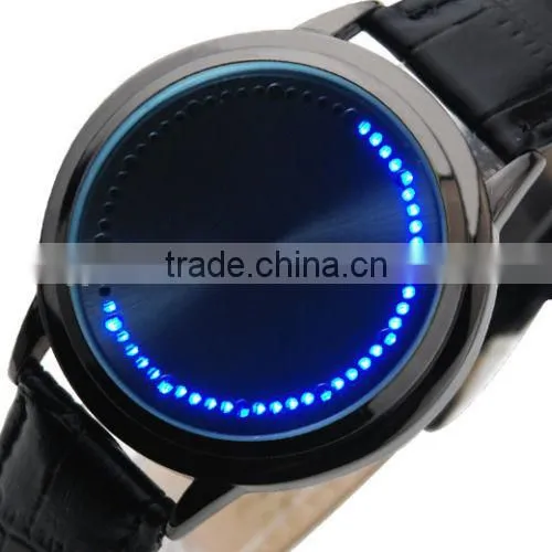 Fashion Round Touch Screen Date Digital LED watch sport stainless steel back Clock, touch screen led watch sport stainless steel
