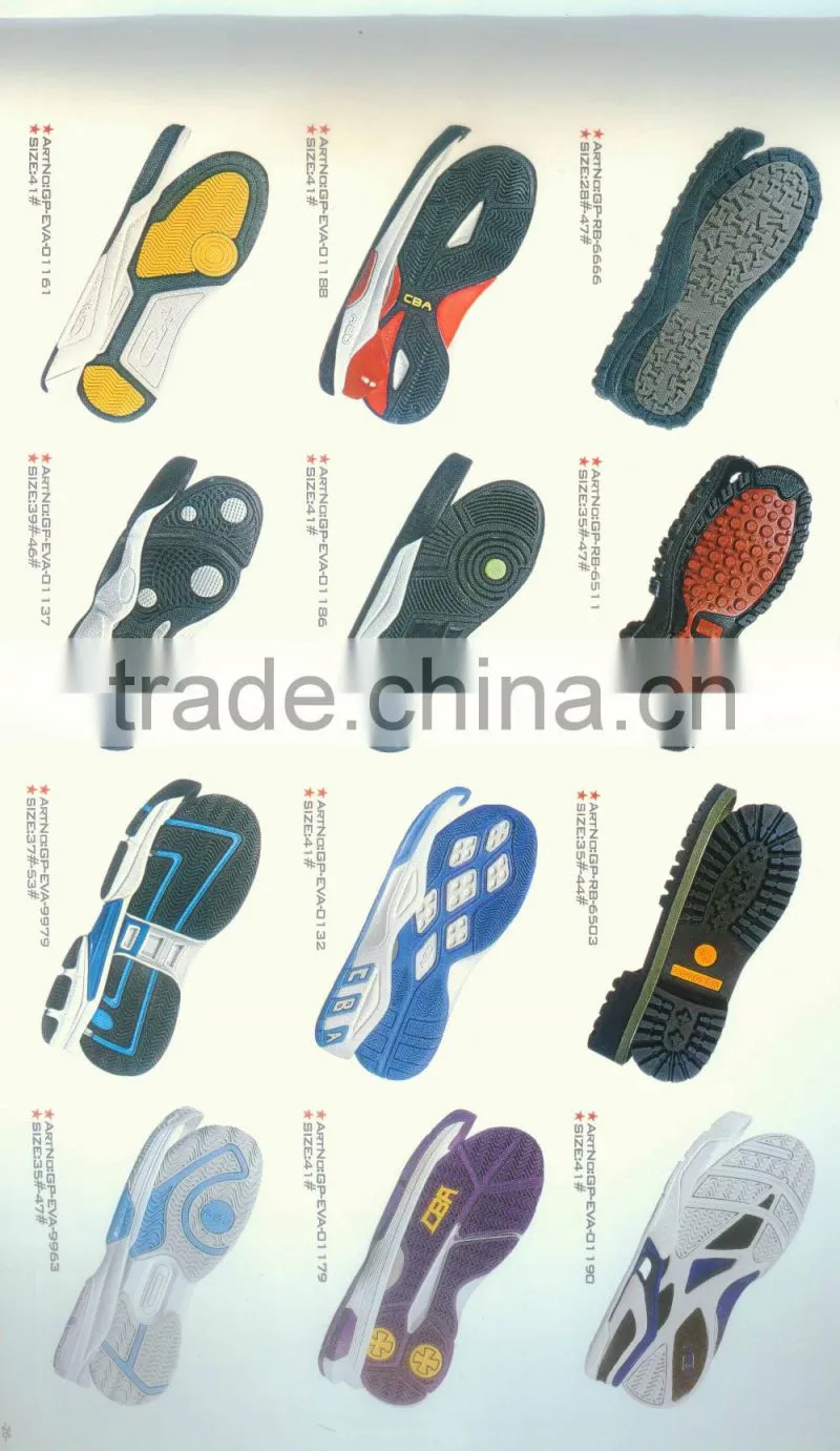 new design hiking leisure fashion pattern rubber and eva sole second hand mold