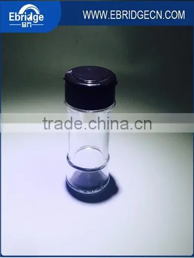 clear seasoning glass BBQ spice jar with black shaker cap