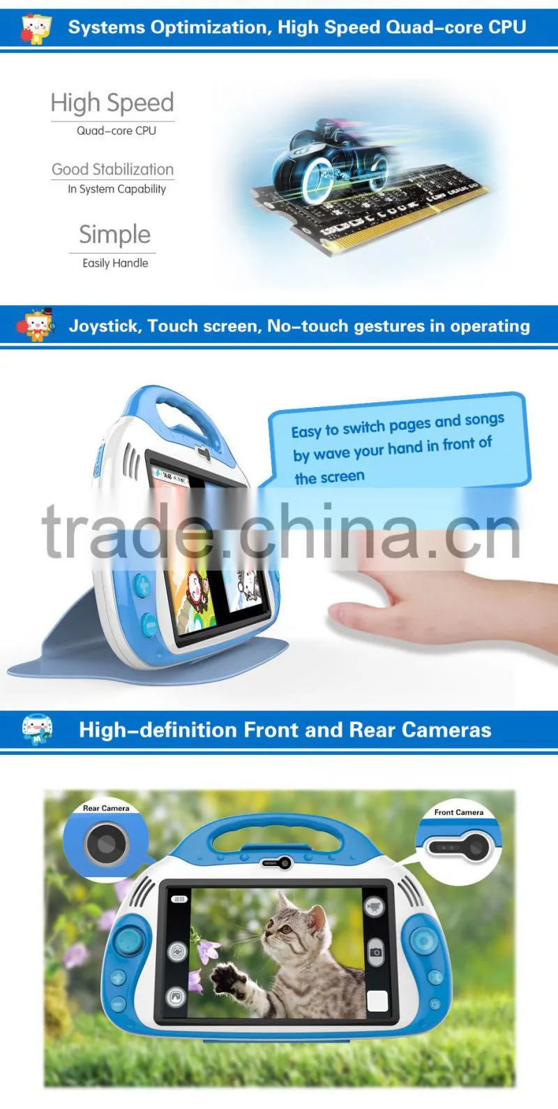 I9 7'' Android educational pad for kids,toys for children, export to oversea-Manufacturer