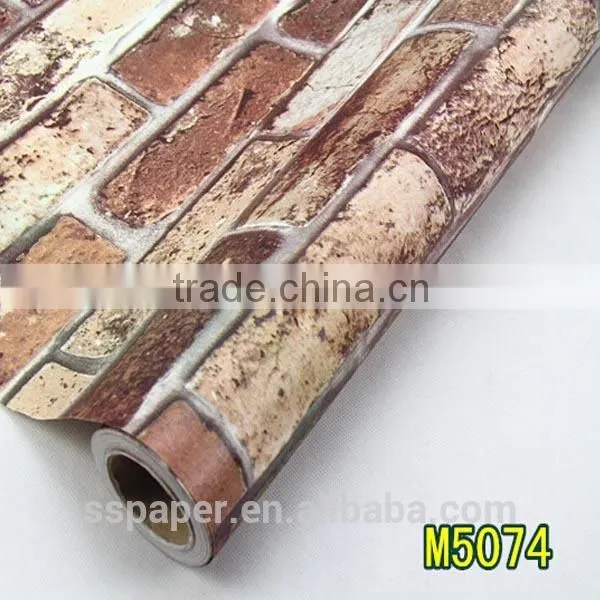 self-adhesive waterproof hot sale brick design closeout wallpaper