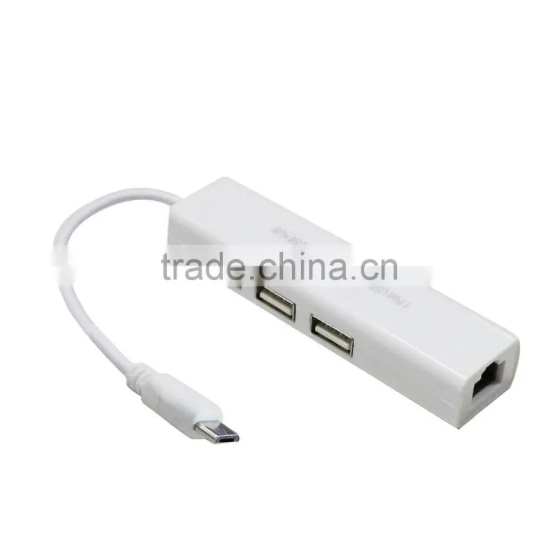 3 Port USB 2.0 Hub 1 Port USB Network Adapter USB to RJ45 Lan Card Ethernet