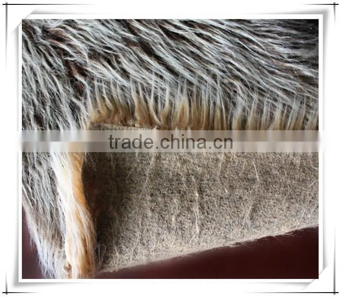 long pile fashion gradient color fake fur fabric