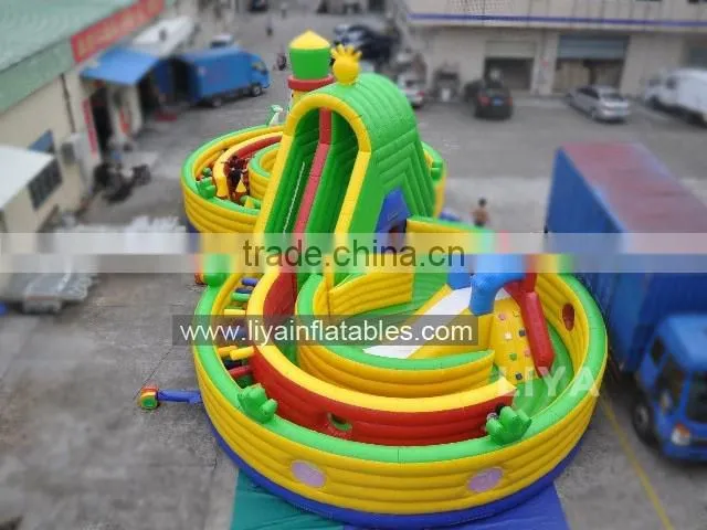 giant inflatable amusement park, commercial inflatable fun city, outdoor kids inflatable playground