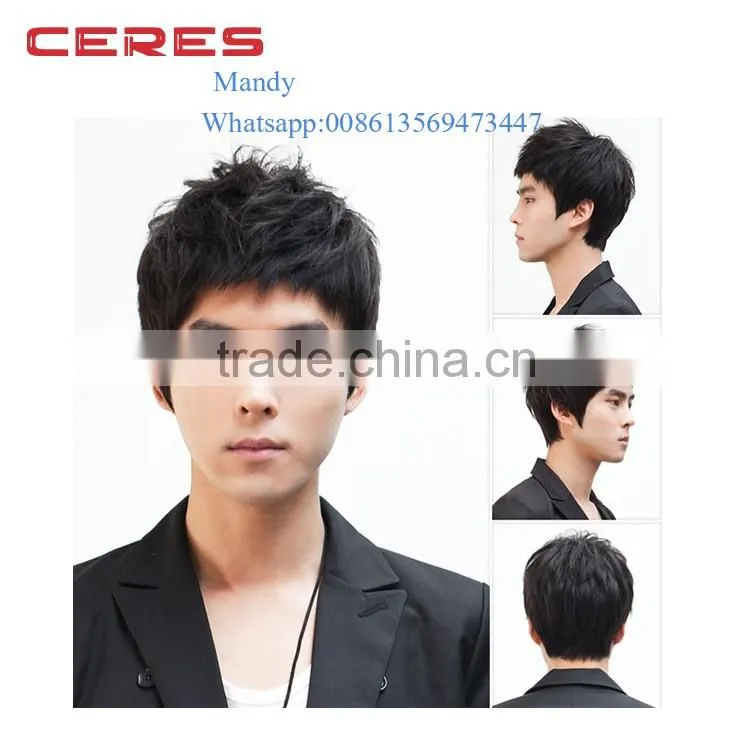 cheap 100% raw Virgin unprocessed remy full cuticle men human hair wig
