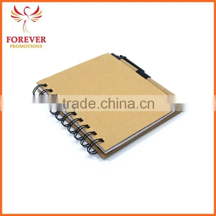 Eco Recycled Sticky Notebook With Magnet Closure Custom Logo 80 Sheets White Paper Spiral Binding