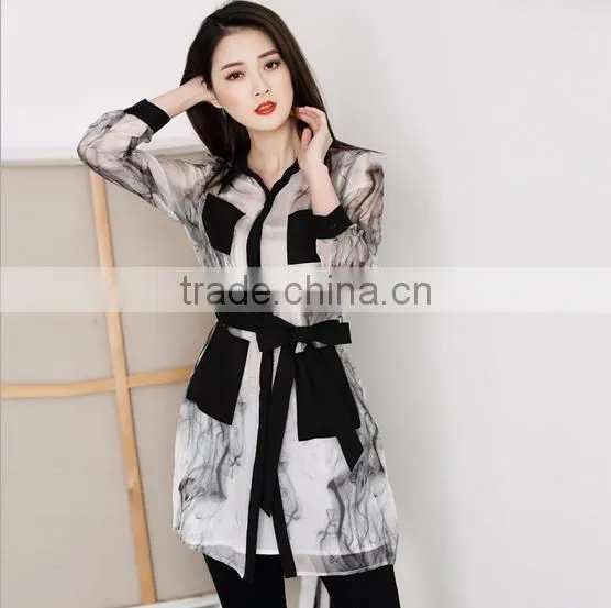 100%Silk Women Long Shirts For Western Style