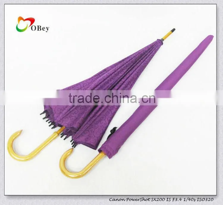 Dark purple hand open straight umbrella
