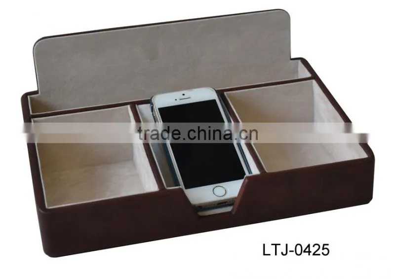 Customized/personalized leather dresser valet tray