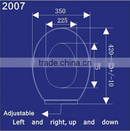 2007 durable wall mounted plastic soft close toilet seat