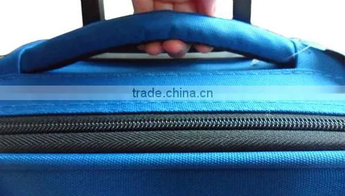 2014 china factory cheap good quality 600D polyester EVA upright wheeled 20'' cabin size carry on travel luggage with trolley