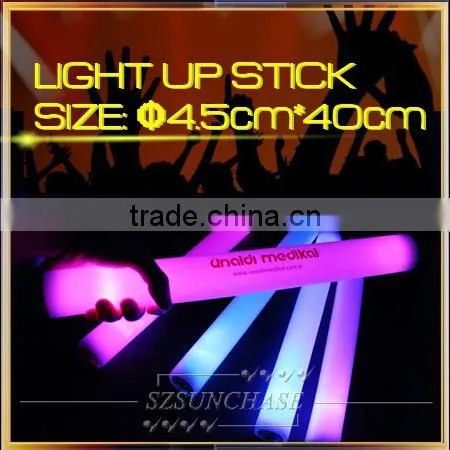 Lighting cheering stick,pe material foam led cheering stick for events
