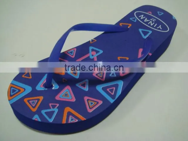 663 LOULUEN Summer Printed EVA Slippers Women Wedge Flip Flops Wholesale
