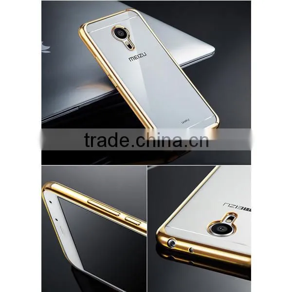 C&T Soft Flexible Ultra Thin Gel TPU Transparent Back Plating Bumper Case Cover for Meizu Pro 5