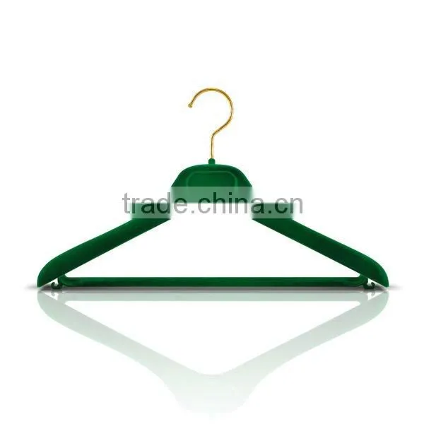Plastic Clothes Hanger with Soft Velvety Coating for Boutique Dresses