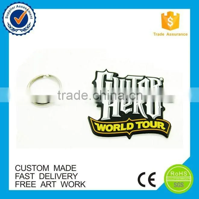 High quality cheap rubber pvc souvenir logo keychain