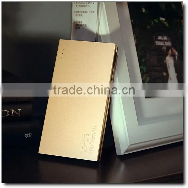 Ultra Thin Metal 5000mah Compact Power Bank Built-in micro USB Cable