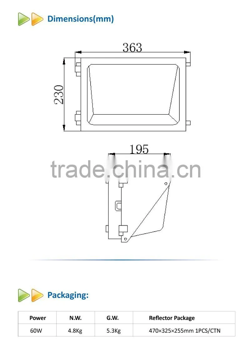 Outdoor SAA 60W LED Wall Pack Light