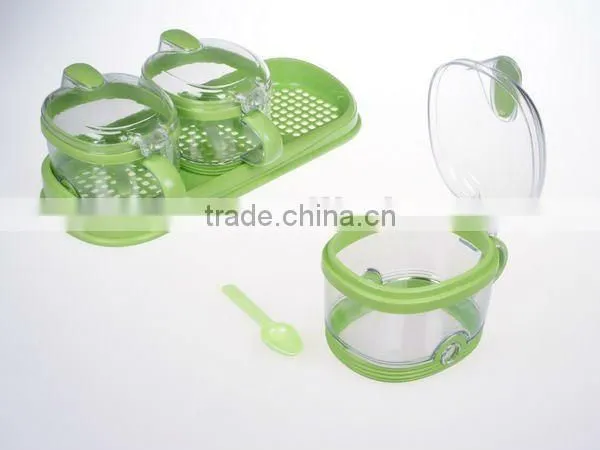 A085 new kitchen utensil plastic spice jar set fot sugar salt (3 box)