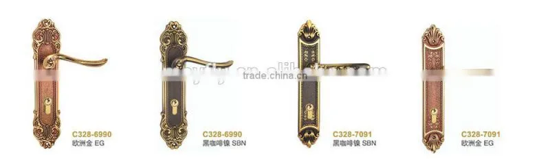 luxury Tri-circle brand Brass European interior room door lock;High-end european-style door lock series