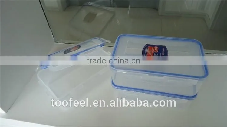 2500ml clear plastic lock box, clear plastic lunch bento boxes