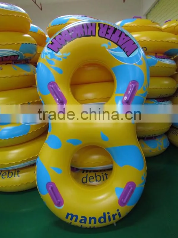 Wholesale inflatable river float tube twin swim ring for water park
