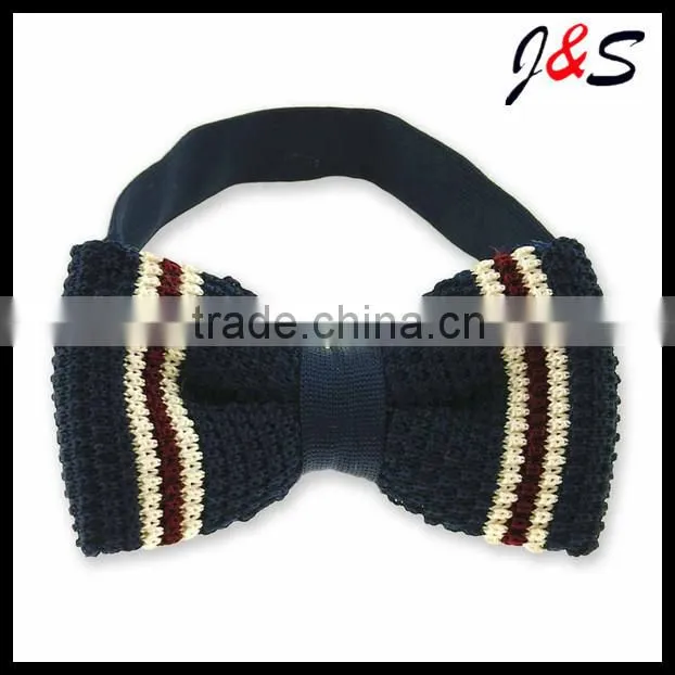 2015 latest fashion green knit bow tie with wihte dotKB030