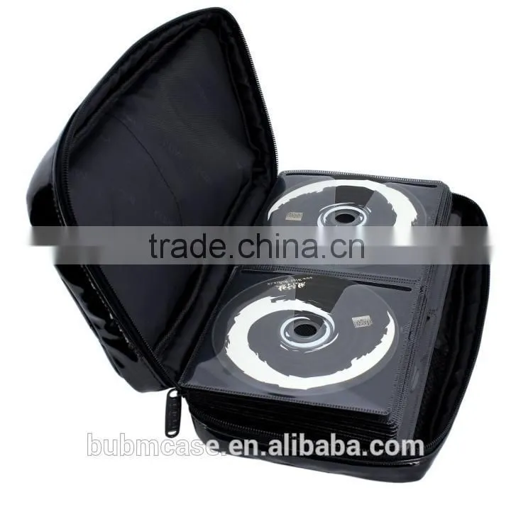 Pink 64 Capacity PU Leather Cover DVD Case CD Holder personalized cd case multi disc dvd cases