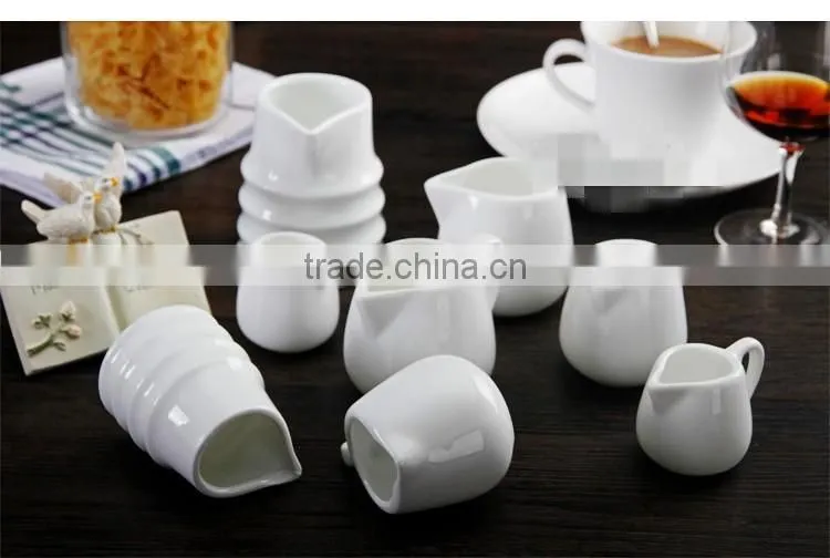 Western Style Creative Customized Porcelain White Ceramics Milk Pot and Kettle