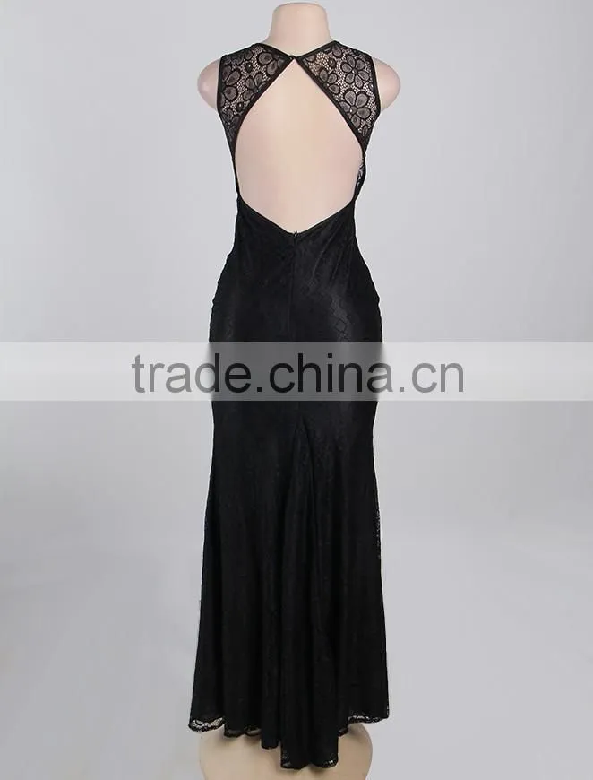 Beautiful Pattern Adult Women Party Wear Back Open Brilliant Yellow Mermaid Evening Dress
